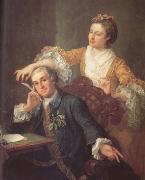 HOGARTH, William David Garrick and his Wife (mk25) Sweden oil painting artist